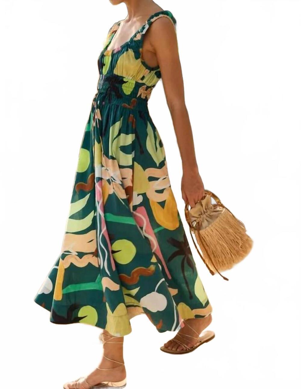 NEW OLIPHANT harper midi dress in paradiso green